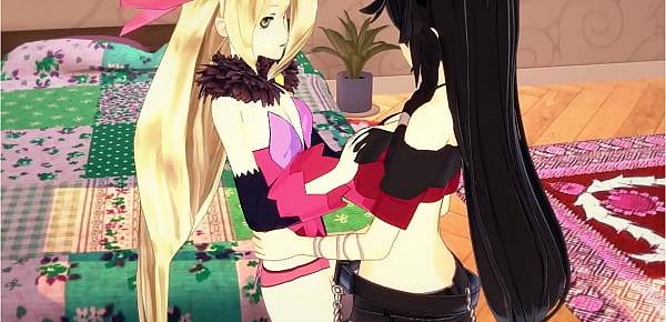  Magilou gets her pussy eaten by Velvet before getting strapon fuck -Tales of Berseria Hentai.